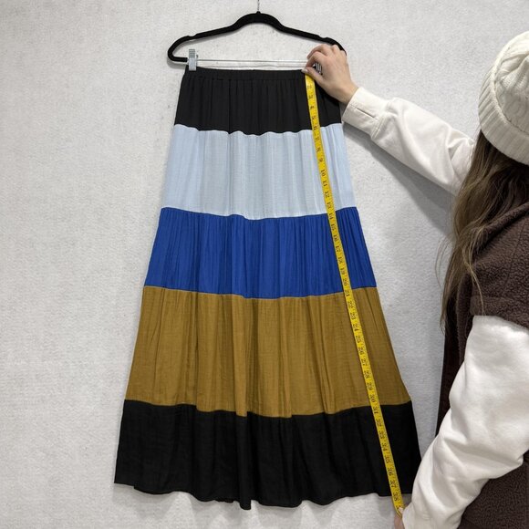 Dolan Skirt Womens Small Multicolor Tiered Maxi Elastic Waist Boho Flowy Casual - Picture 4 of 7